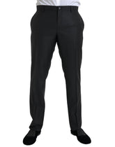 Dolce & Gabbana Black Wool Silk Skinny Dress Pants -   -  Dolce & Gabbana.